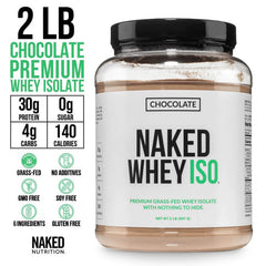 Chocolate Grass-Fed Whey Isolate Protein Powder | Naked Whey Isolate - 2LB
